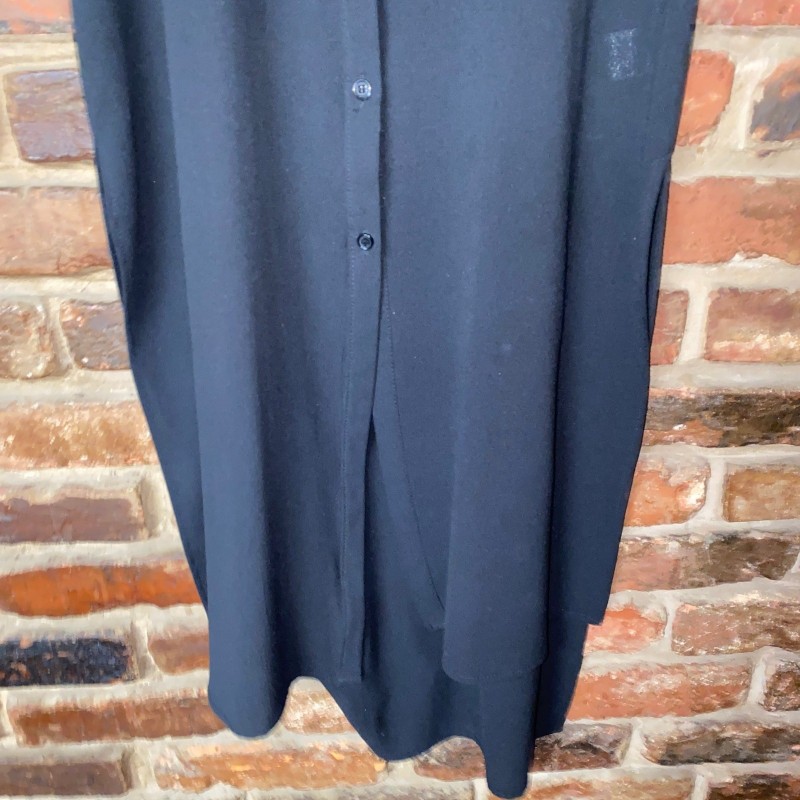 Black Chiffon Sleeveless Button Down Midi Dress Women's