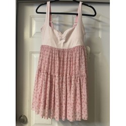 Women's Sweetheart Babydoll Dress-Gingham