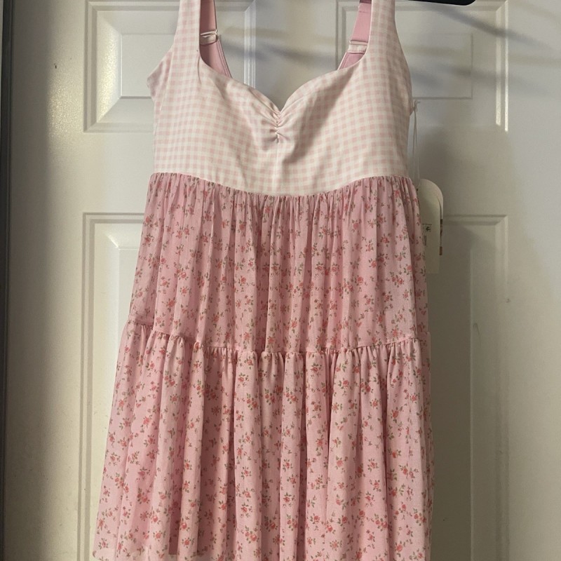 Women's Sweetheart Babydoll Dress-Gingham