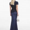 Navy Metallic Boucle Maxi Dress - RRP 480. 00