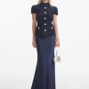 Navy Metallic Boucle Maxi Dress - RRP 480. 00