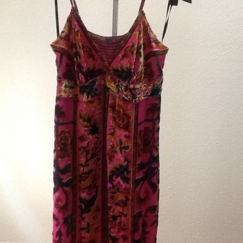 Velvet Burnout Slip Dress hale bob dress large Floral Spaghetti Strap Pink