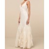 Deluca Ivory Ruffle Trumpet Gown Maxi Dress Formal Evening