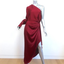 Women's Red Midi Asymmetric Dress Size 4
